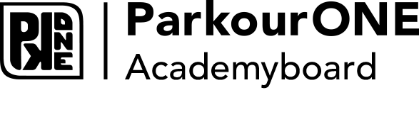 Logo von ParkourONE mit dem Schriftzug Academyboard